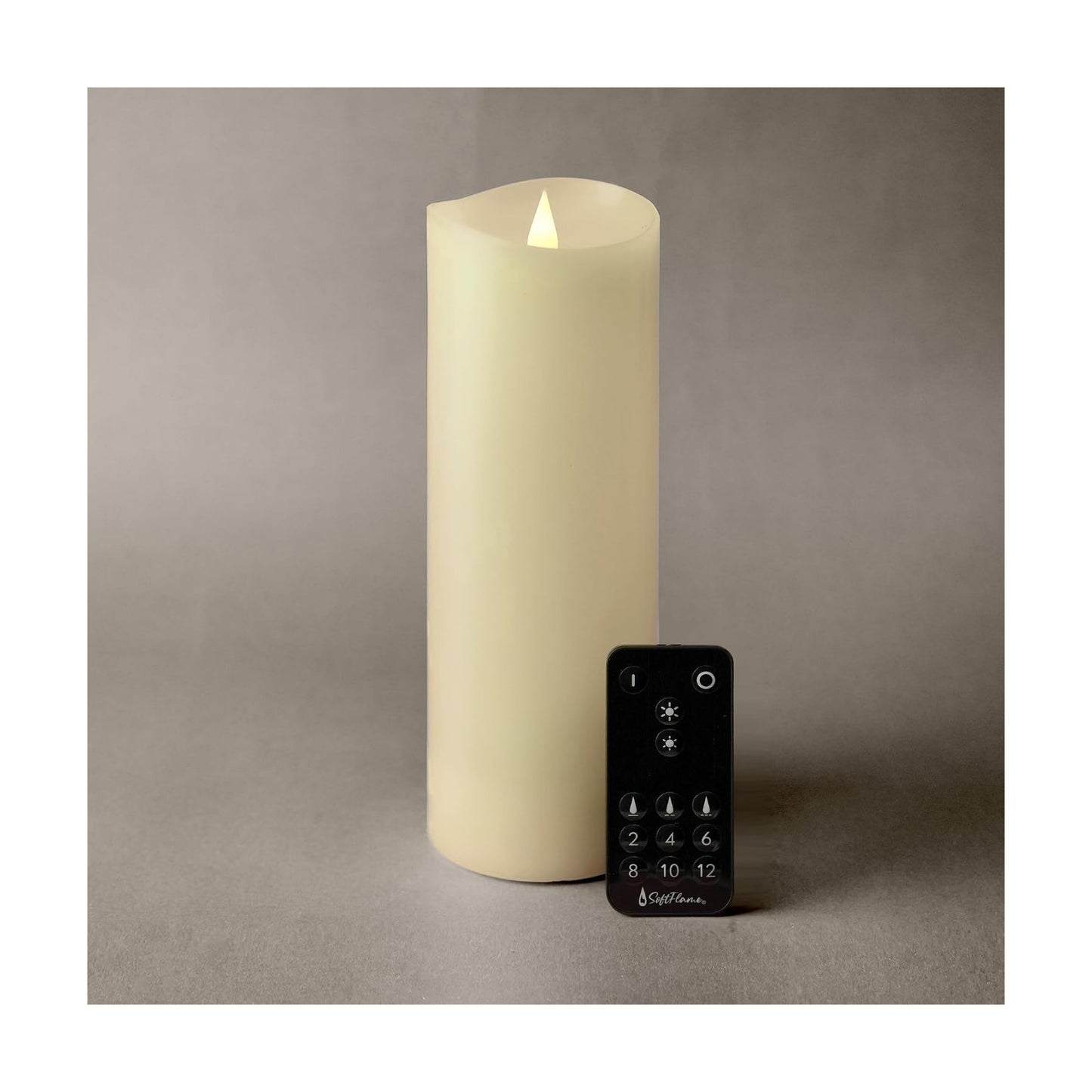 Flameless LED Candles with Remote Control, 3"x 9"Flickering 3D Moving Flame Battery Operated Candles in Real Wax Shell