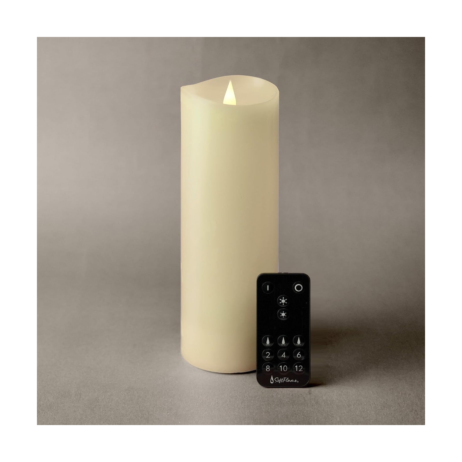 Flameless LED Candles with Remote Control, 3"x 9"Flickering 3D Moving Flame Battery Operated Candles in Real Wax Shell