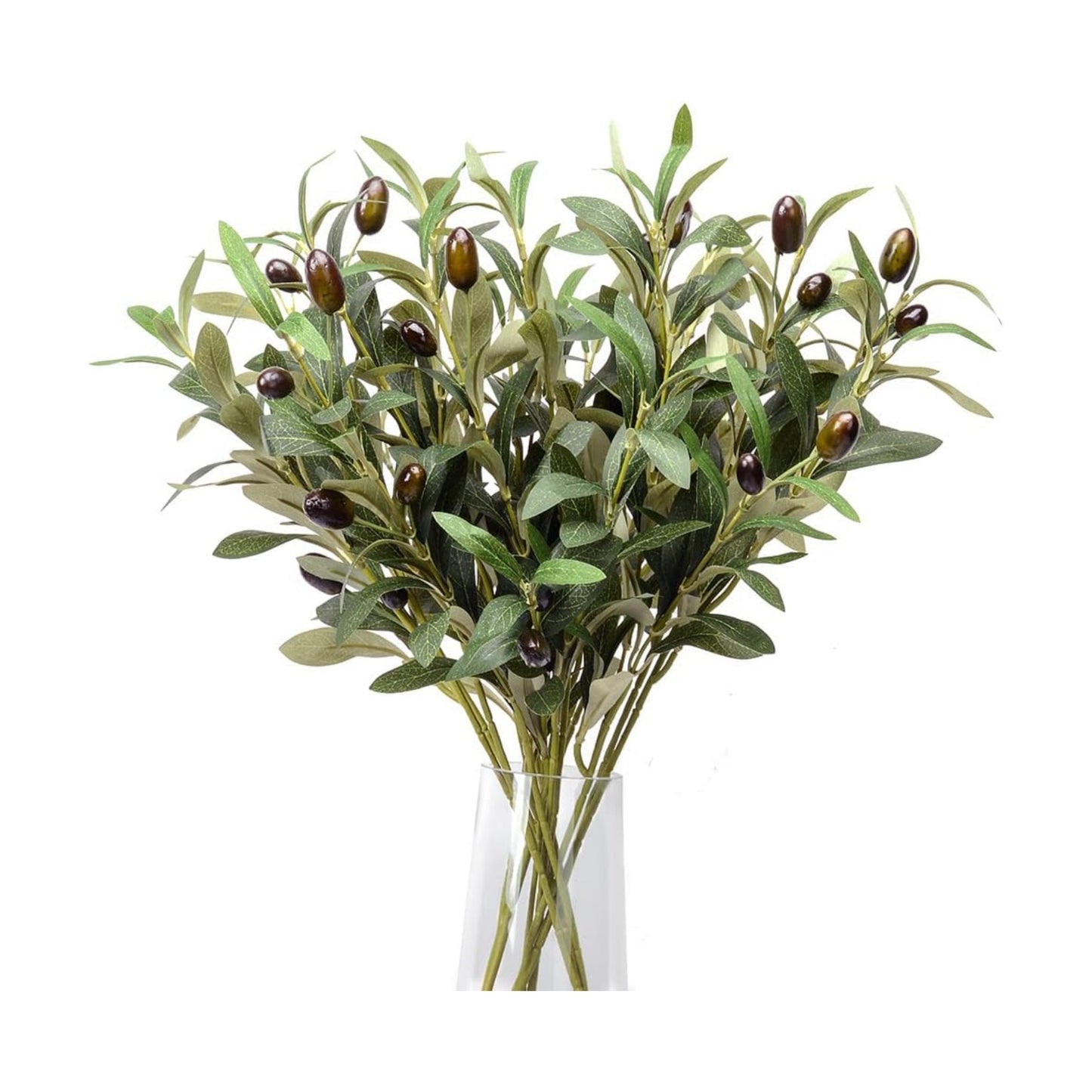 Olive Branches Artificial Plants Greenery Stems Olive Leaves Fake Fruits Silk Plants / Set of 5