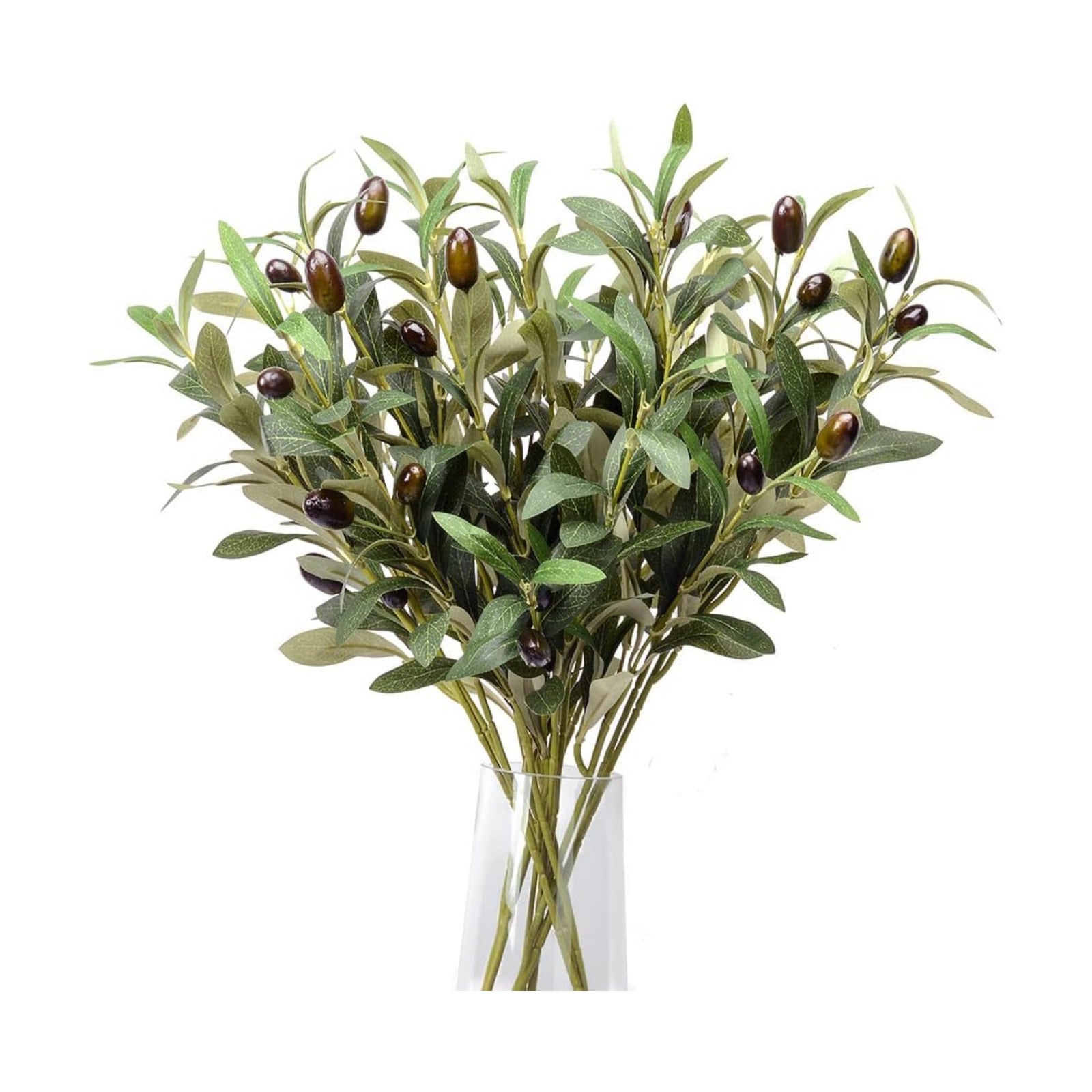 Olive Branches Artificial Plants Greenery Stems Olive Leaves Fake Fruits Silk Plants / Set of 5
