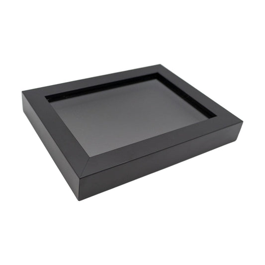 Black 16x20 Wood Shadow Box Display Frame with Black Acid-Free Backing UV Acrylic & Hanging Hardware - with 3/4" Usable
