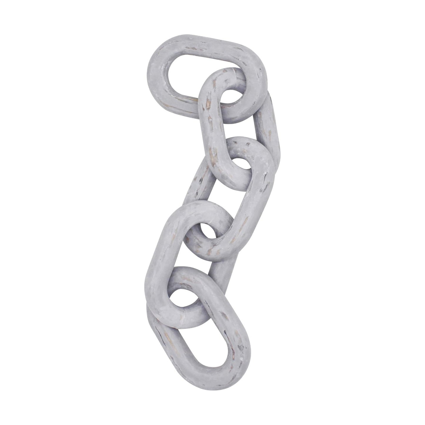 Rustic Wood Chain Link Decor Farmhouse Hand Carved Wood Link / Distressed Grey