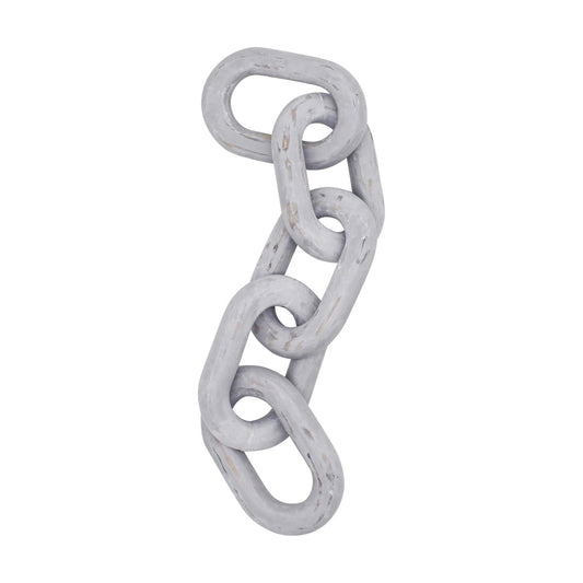Rustic Wood Chain Link Decor Farmhouse Hand Carved Wood Link / Distressed Grey