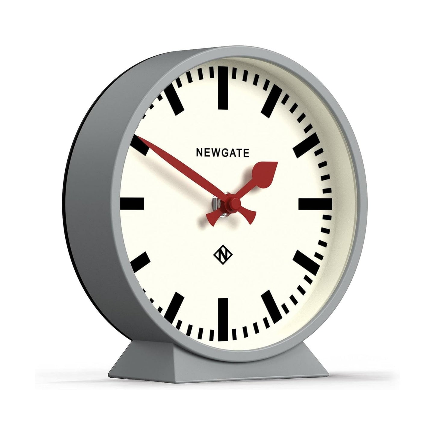 NEWGATE® M Mantel Railway Desk Clock | Modern Round Station Clock Design | Gray | Contemporary Style for Desk, Table
