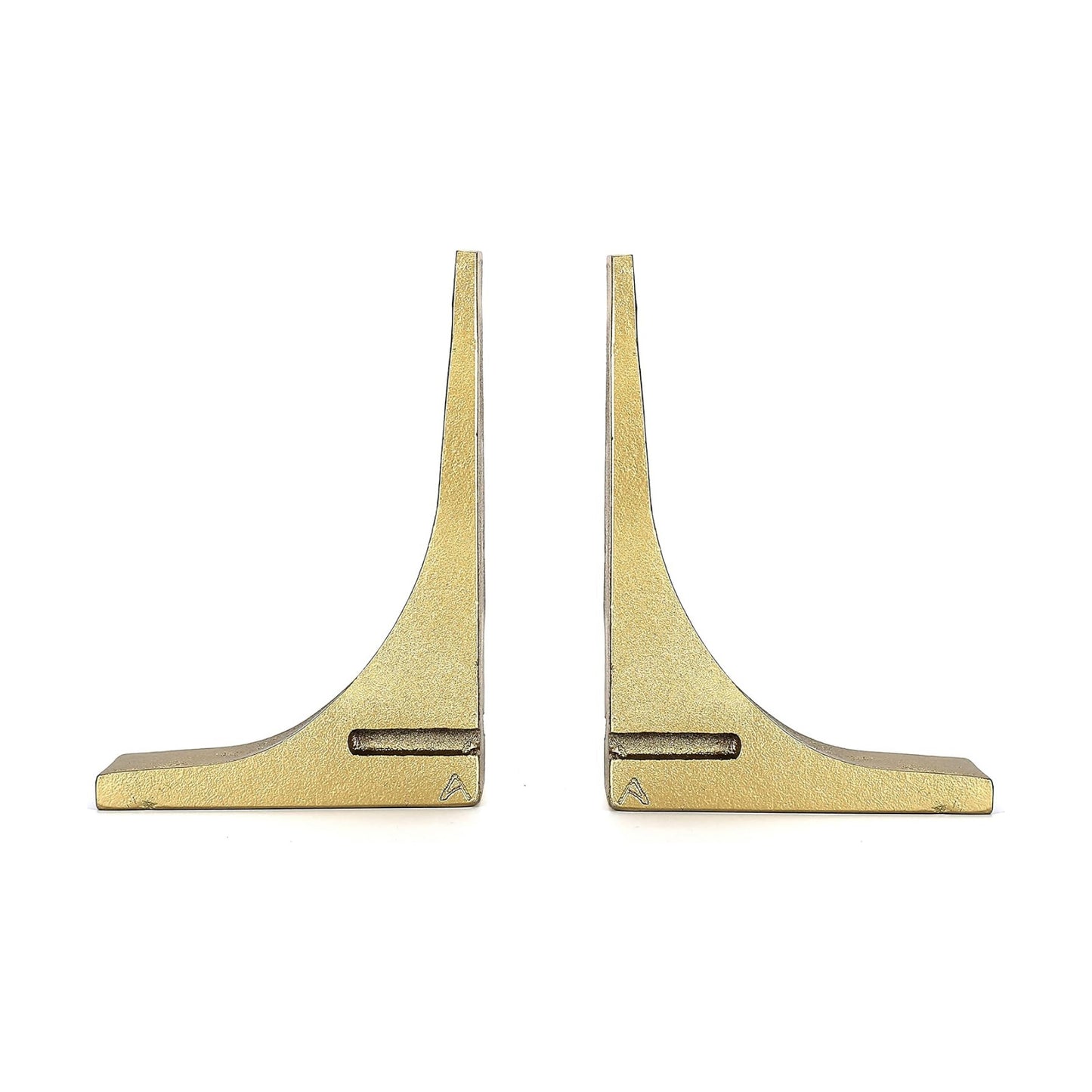 Cast Iron Geometric Decorative Bookends / Gold / Set of 2