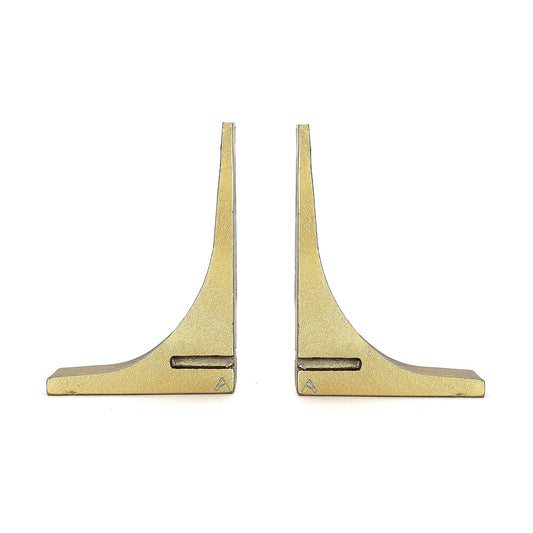 Cast Iron Geometric Decorative Bookends / Gold / Set of 2
