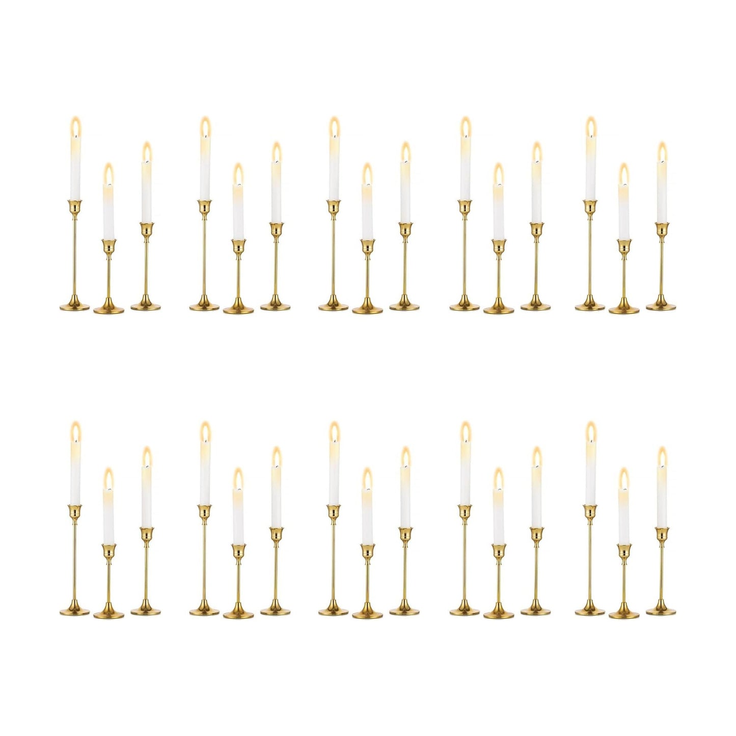 Set of 30 Gold Candle Holders for Candlesticks, Inweder Taper Candle Holders, Tall Metal Candlestick Holders for Table