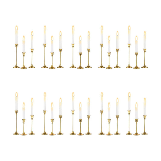 Set of 30 Gold Candle Holders for Candlesticks, Inweder Taper Candle Holders, Tall Metal Candlestick Holders for Table