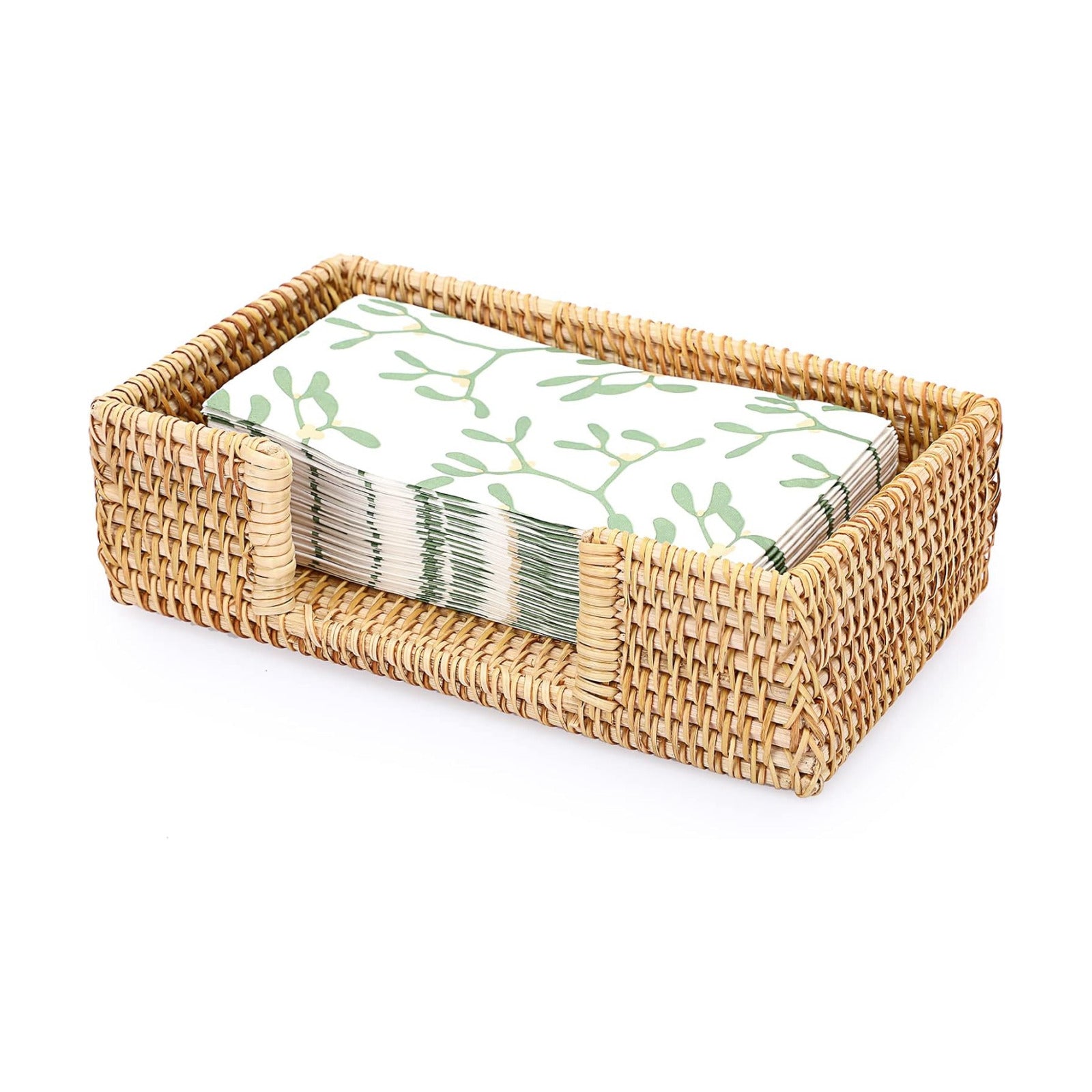 Napkin Holder Rattan Guest Towel Holder Tray / Honey Brown / 9.4 x 5.5 / Inch/ Guest Towel