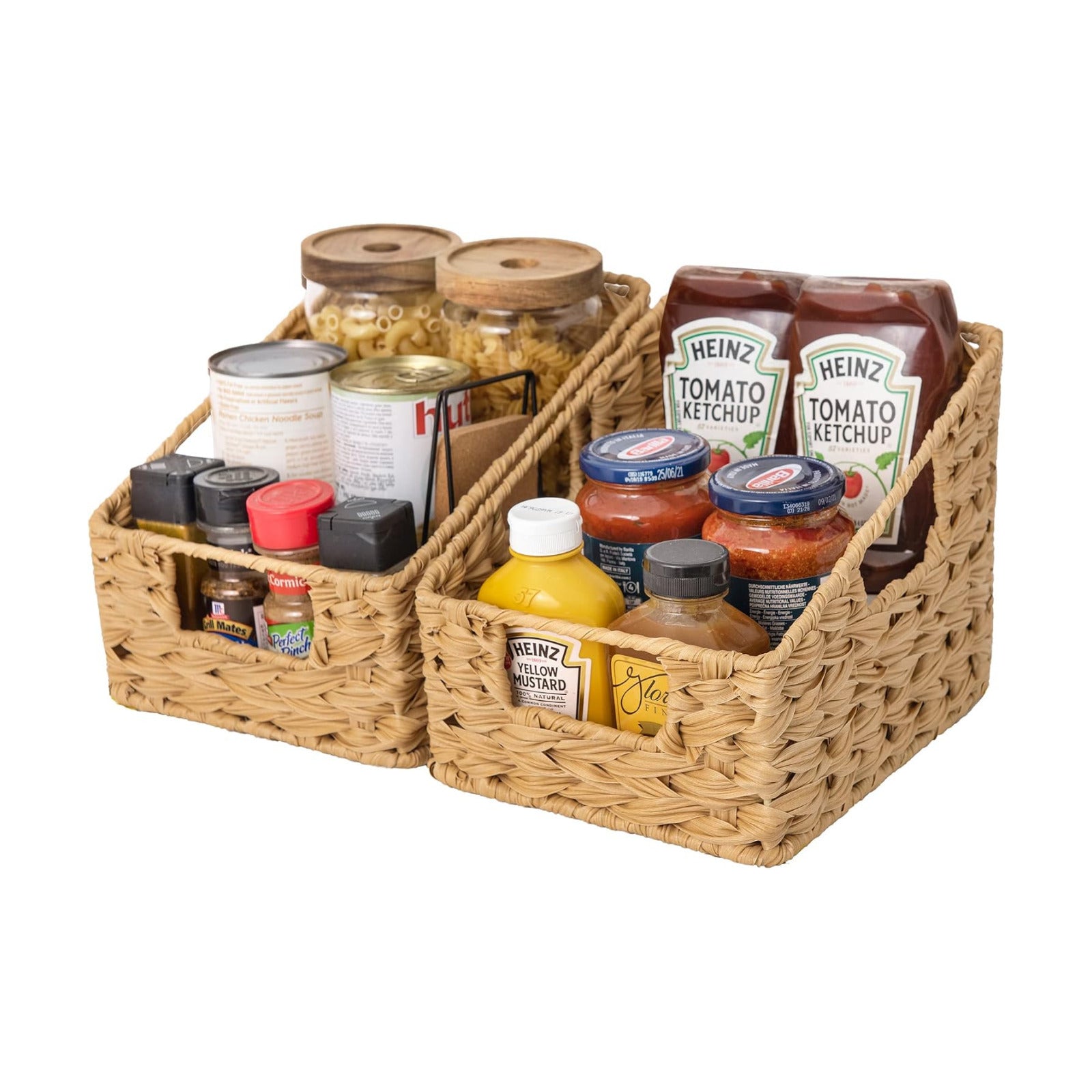 Wicker Basket / Woven Storage Baskets / 2 x 10 / Natural / Set of 2