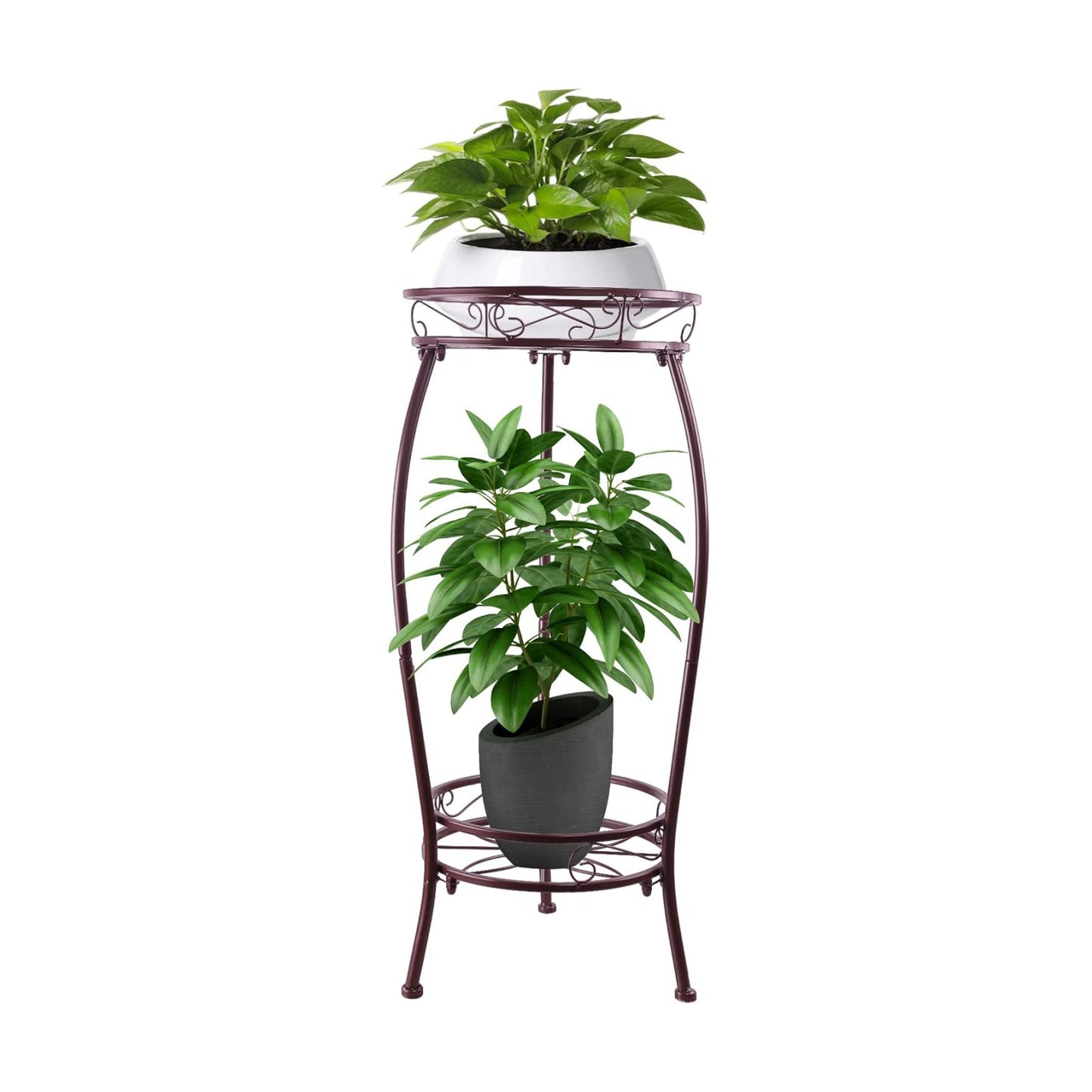 Metal Plant Stand,Indoor Outdoor 2 Tiers Tall Plant Stands,27.1'' Iron Corner Flower Pot Holder, Plant Rack,Display