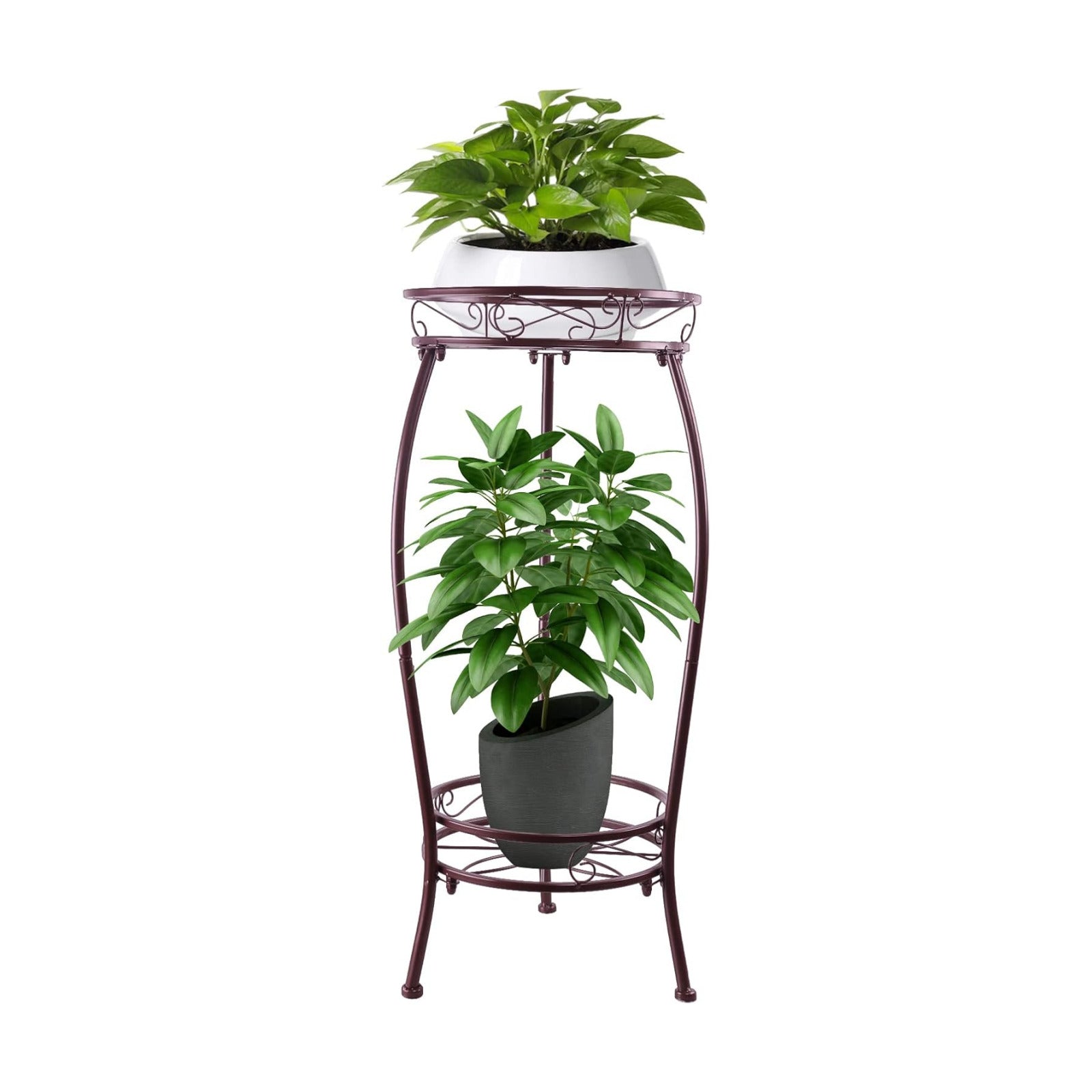 Metal Plant Stand,Indoor Outdoor 2 Tiers Tall Plant Stands,27.1'' Iron Corner Flower Pot Holder, Plant Rack,Display