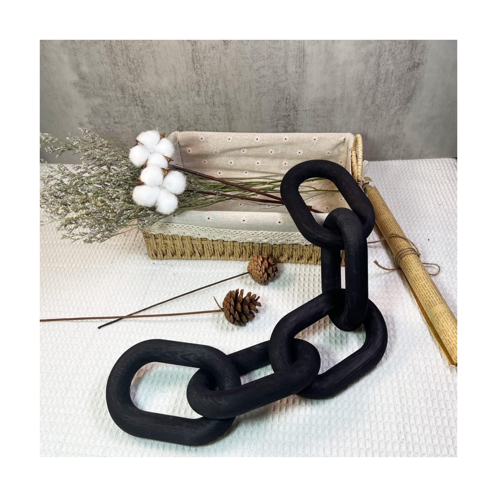 Wood Chain Link Decor / Black