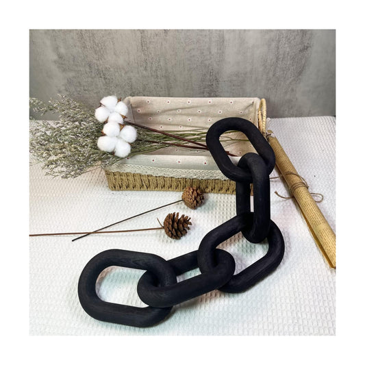 Wood Chain Link Decor / Black