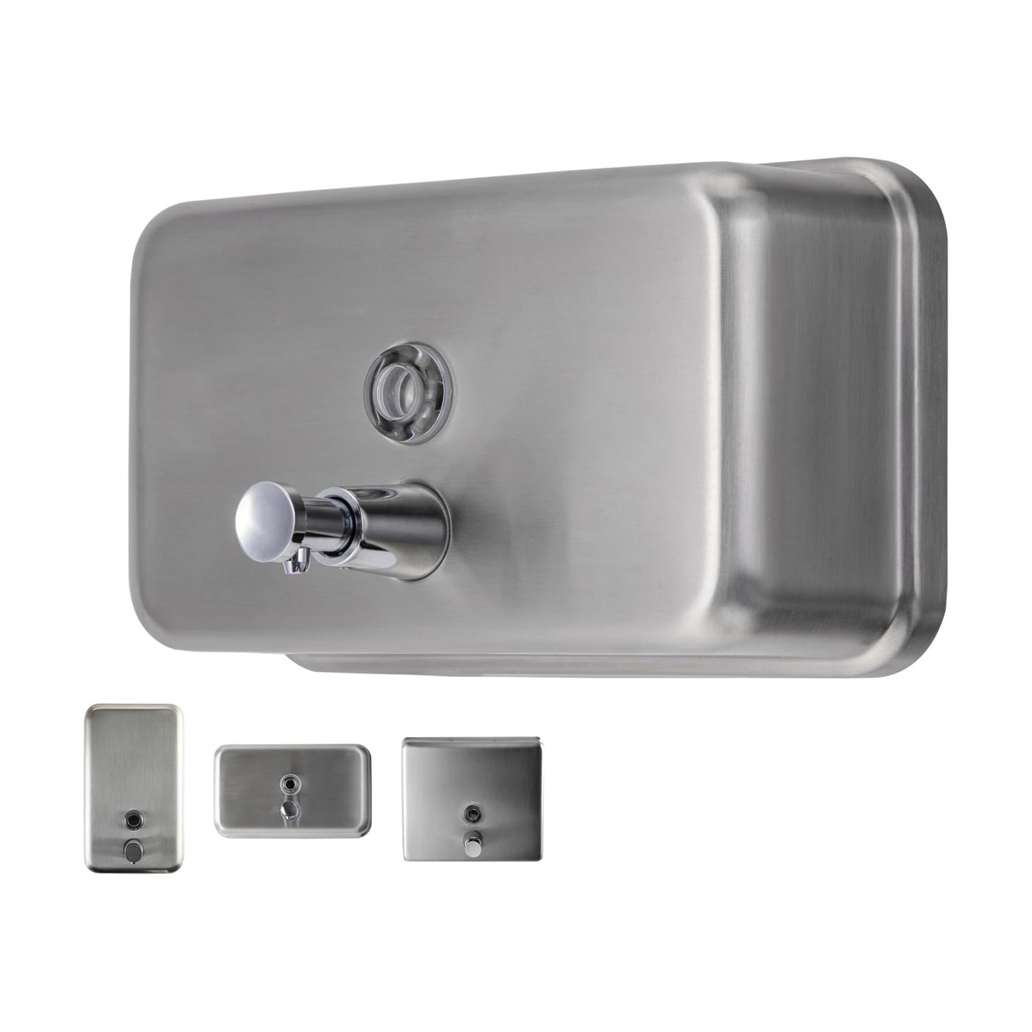 Horizontal Commercial Soap Dispenser Wall Mount, 304 Stainless Steel & Solid Brass Pump Core, Hand Soap Dispenser with