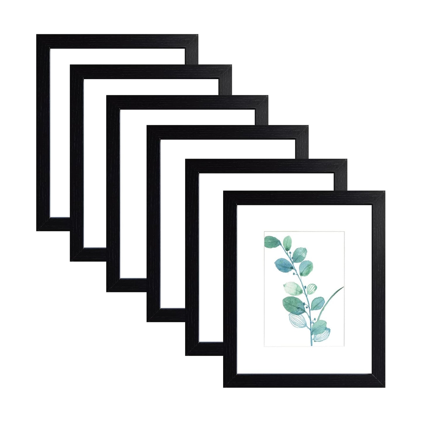 SESEAT Black 8x10 Picture Frames Wood 6 Pack Wall Mounting or Tabletop Display