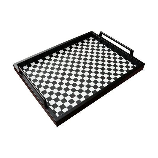 Food Service Tray / Black/white Checkerboard / 16.5 x 12.6