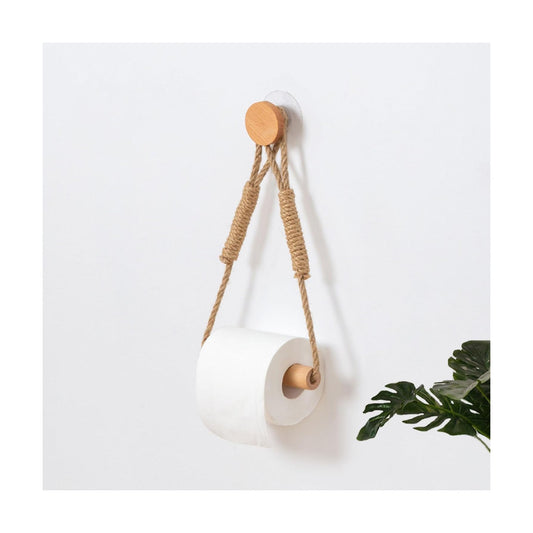 Wood & Rope Wall Toilet Paper Holder / Original