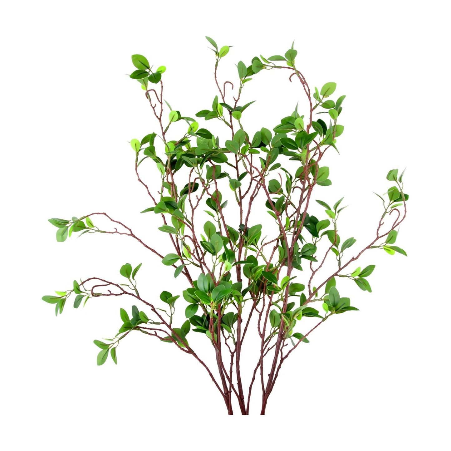 3 Packs 45" Artificial Ficus Stems Faux Branches Leaf Stem Fake Bushes Shrubs / Green / Set of 3