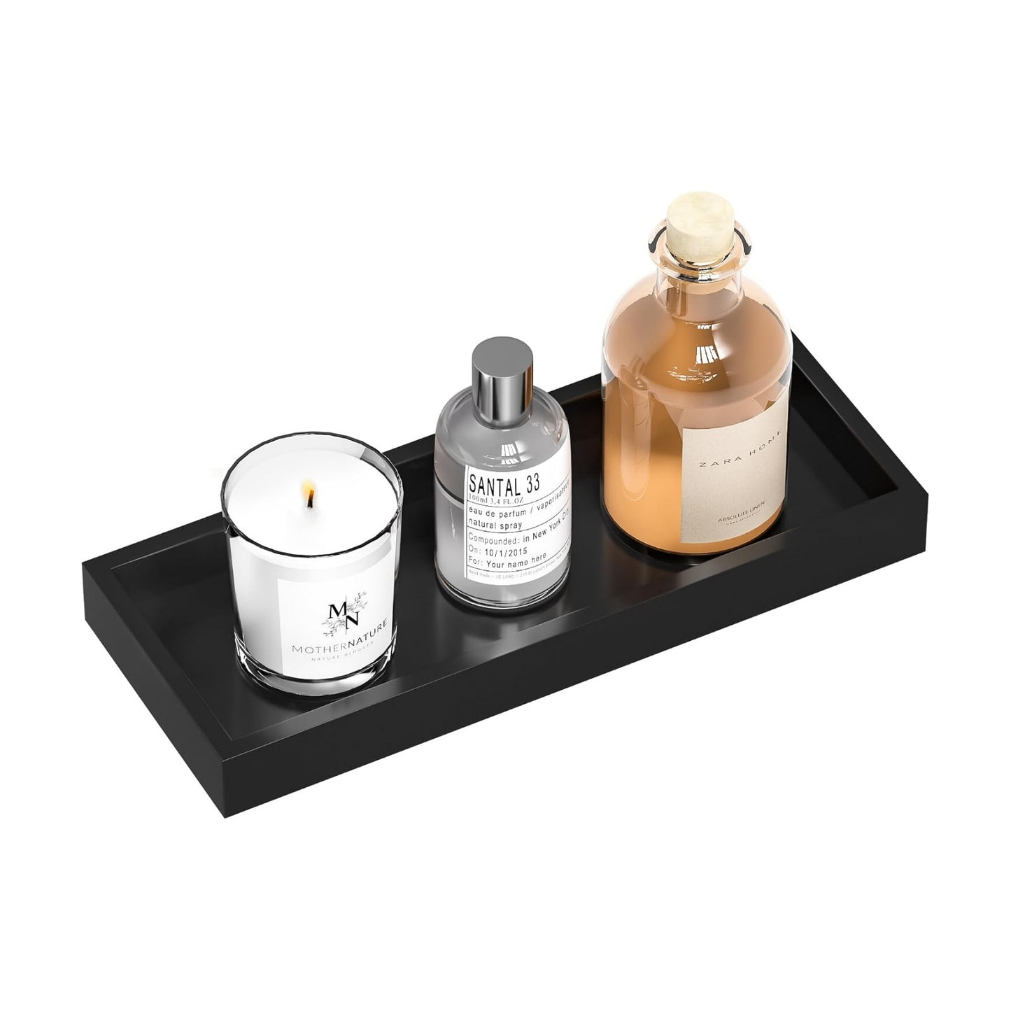 Bamboo Kitchen Tray / 11.3 x 4.4 x 1.1 / Black