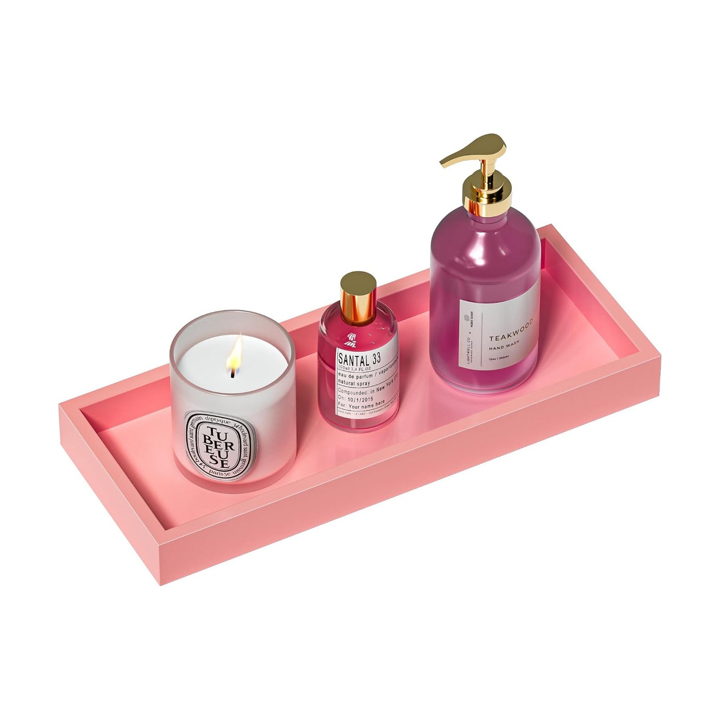 Kitchen Tray for Soap Dispenser Spice Salt / 11.3 x 4.4 x 1.1 / Pink