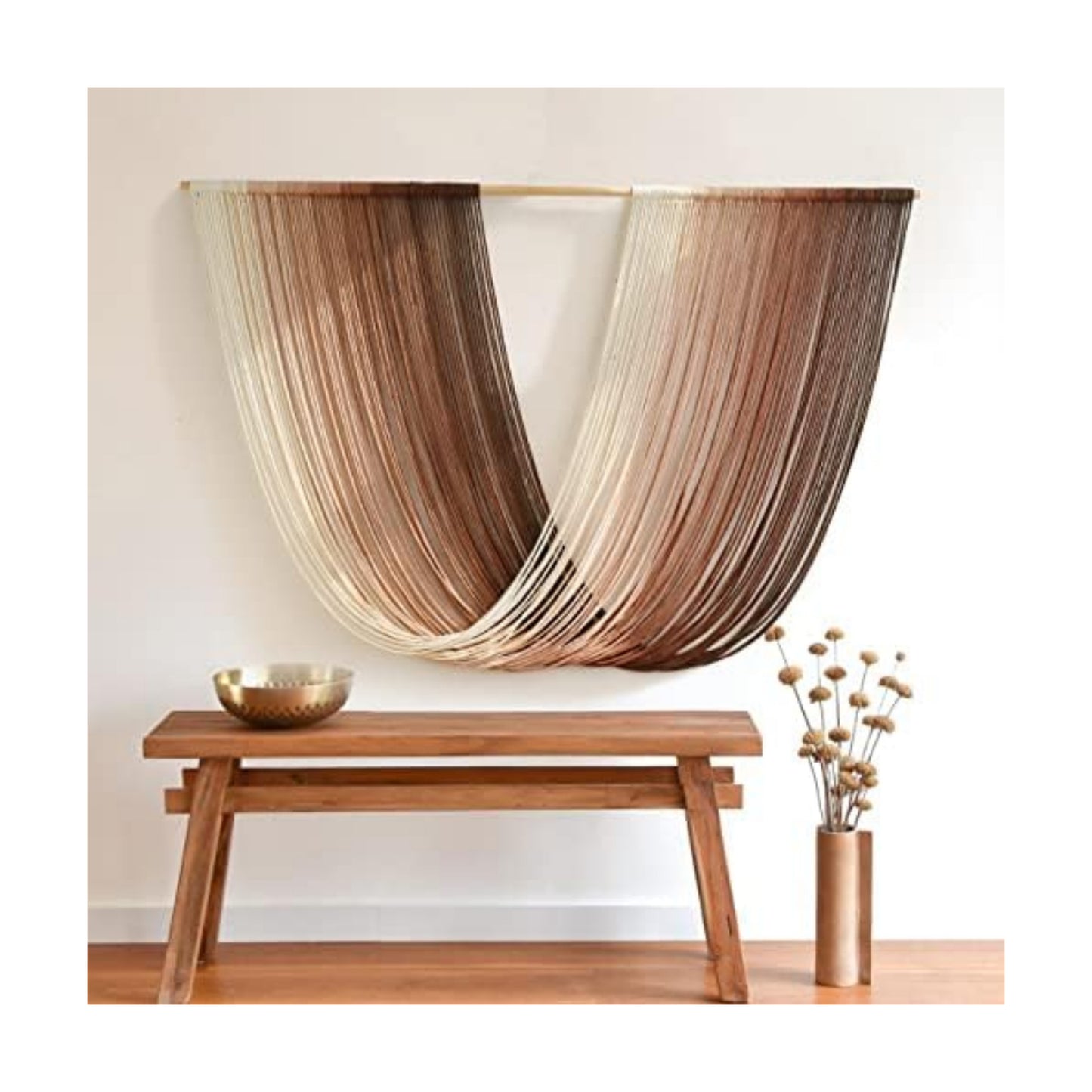 Flber Tie-Dye Macrame Wall Hanging Large Bohemian Yarn Tapestry Wall Décor,59" Wx 35" L
