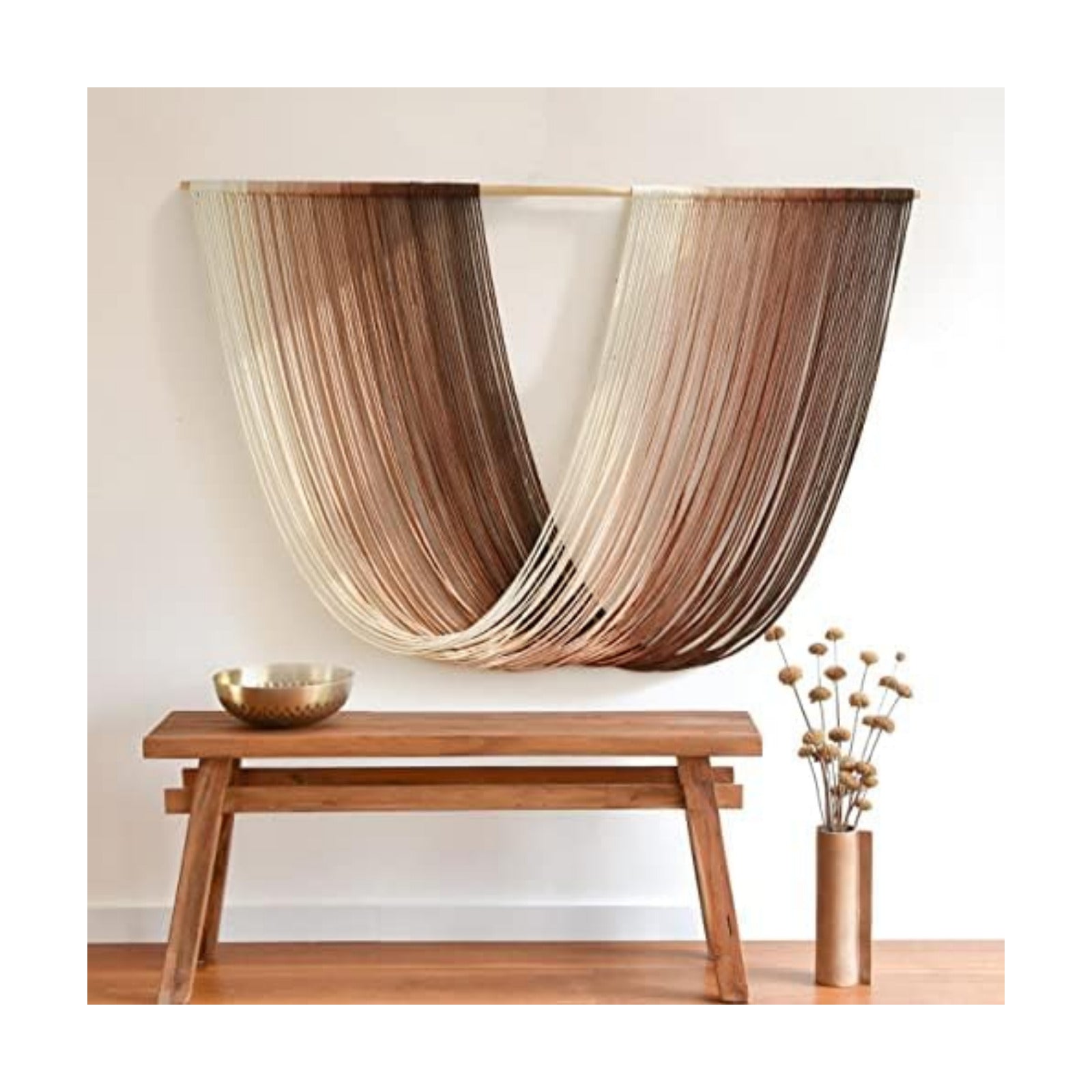 Flber Tie-Dye Macrame Wall Hanging Large Bohemian Yarn Tapestry Wall Décor,59" Wx 35" L