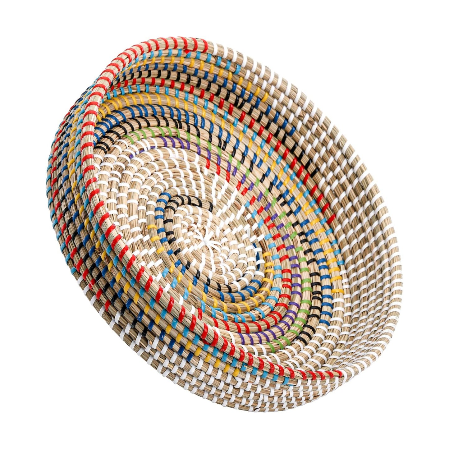 Rattan Serving Tray / 12'' Woven Seagrass Serving Tray