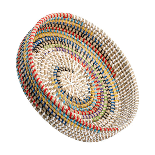 Rattan Serving Tray / 12'' Woven Seagrass Serving Tray