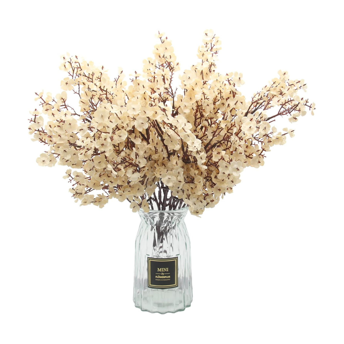 Hananona 10 Pcs Babys Breath Artificial Flowers Real Touch Fake White Flowers Silk Flowers for Spring Wedding Decor Indoor Floral Arrangement Table Centerpieces Home Decor (White, 10)