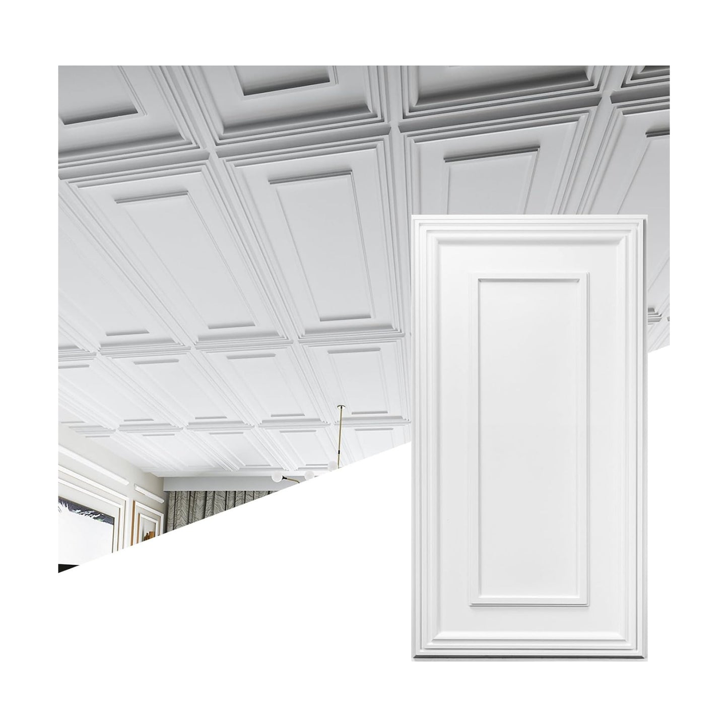 Drop Ceiling Tiles / 24 x 48 / White / Set of 12