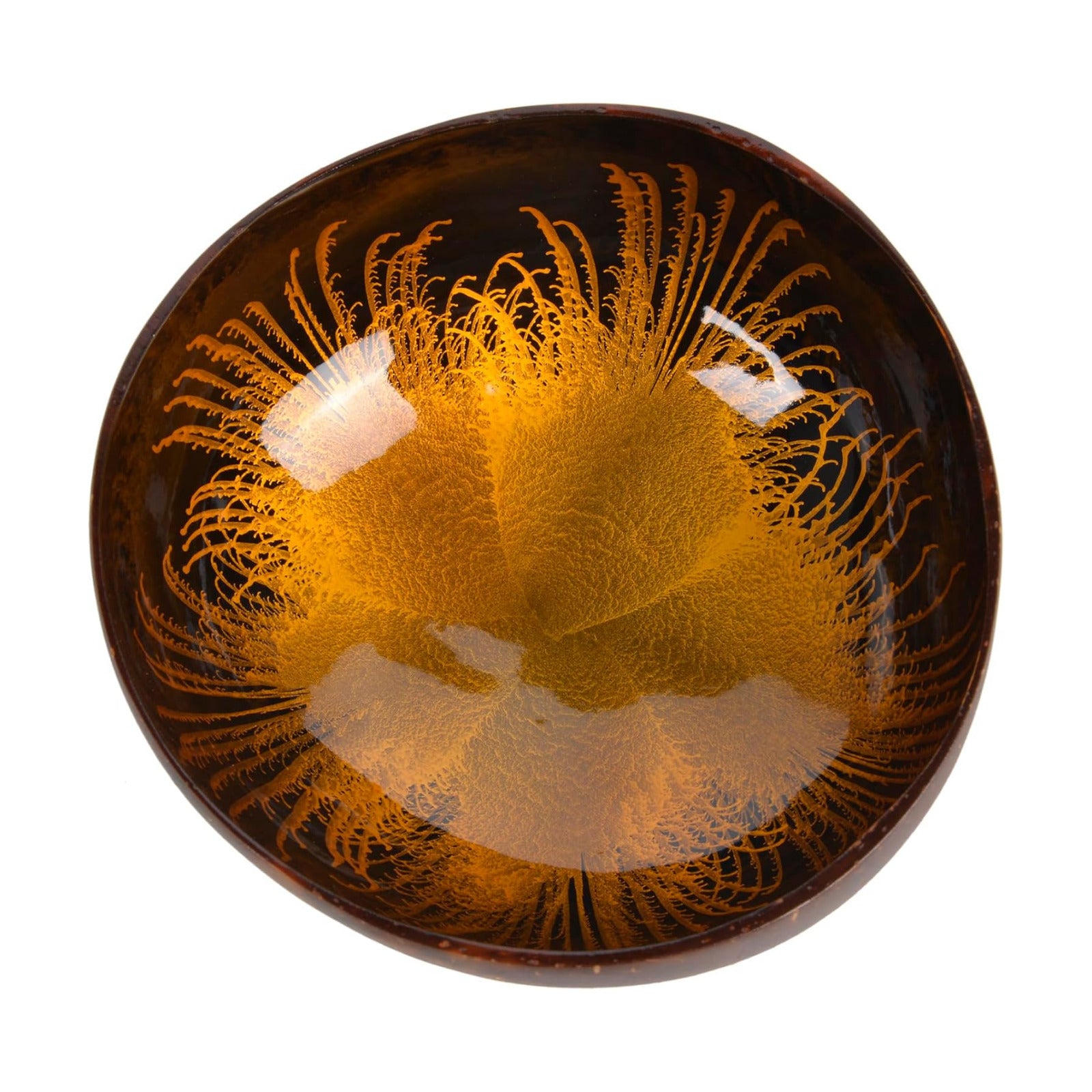 Coconut Bowl Mother of Pearl Inlaid Shell Key Bowls for Entryway Table Candy / A - Golden / Natural