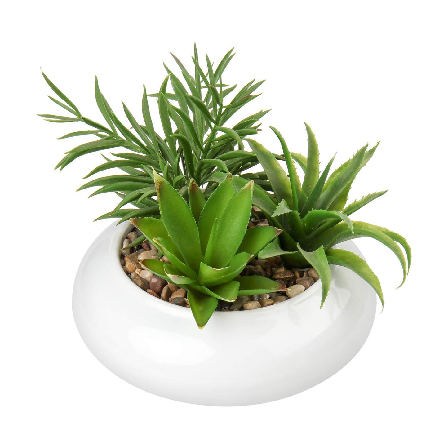 Large Artificial Succulents Plants Faux Succulents in Pots Fake Succulent Plastic / White Ceramic