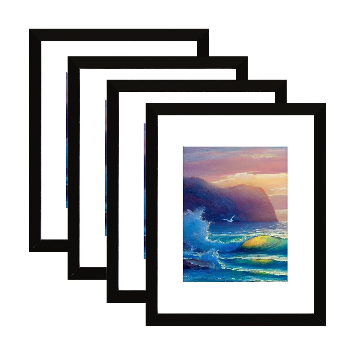 SESEAT Picture Frames 16x20, Black Poster Frame for Wall, Dispaly Pictures 11x14 with Mat or 16x20 without Mat, Pack of