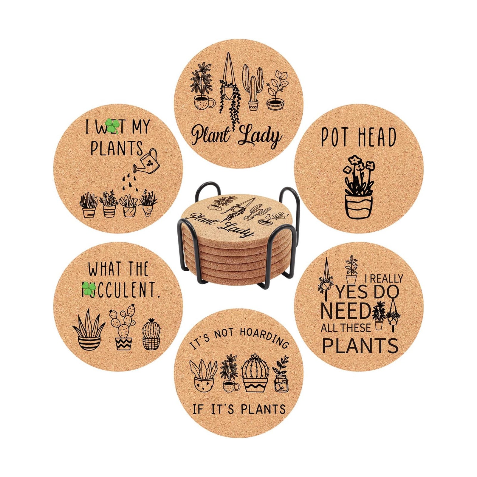 Funny Plant Coasters for Drinks Absorbent