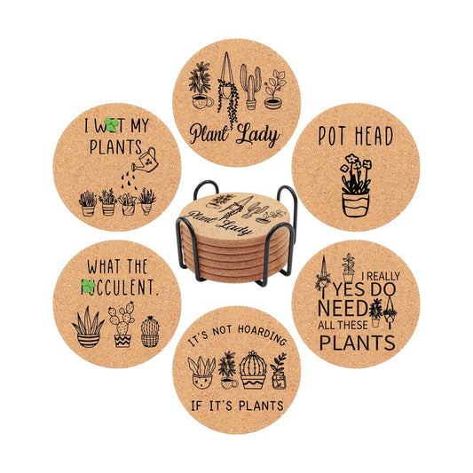 Funny Plant Coasters for Drinks Absorbent