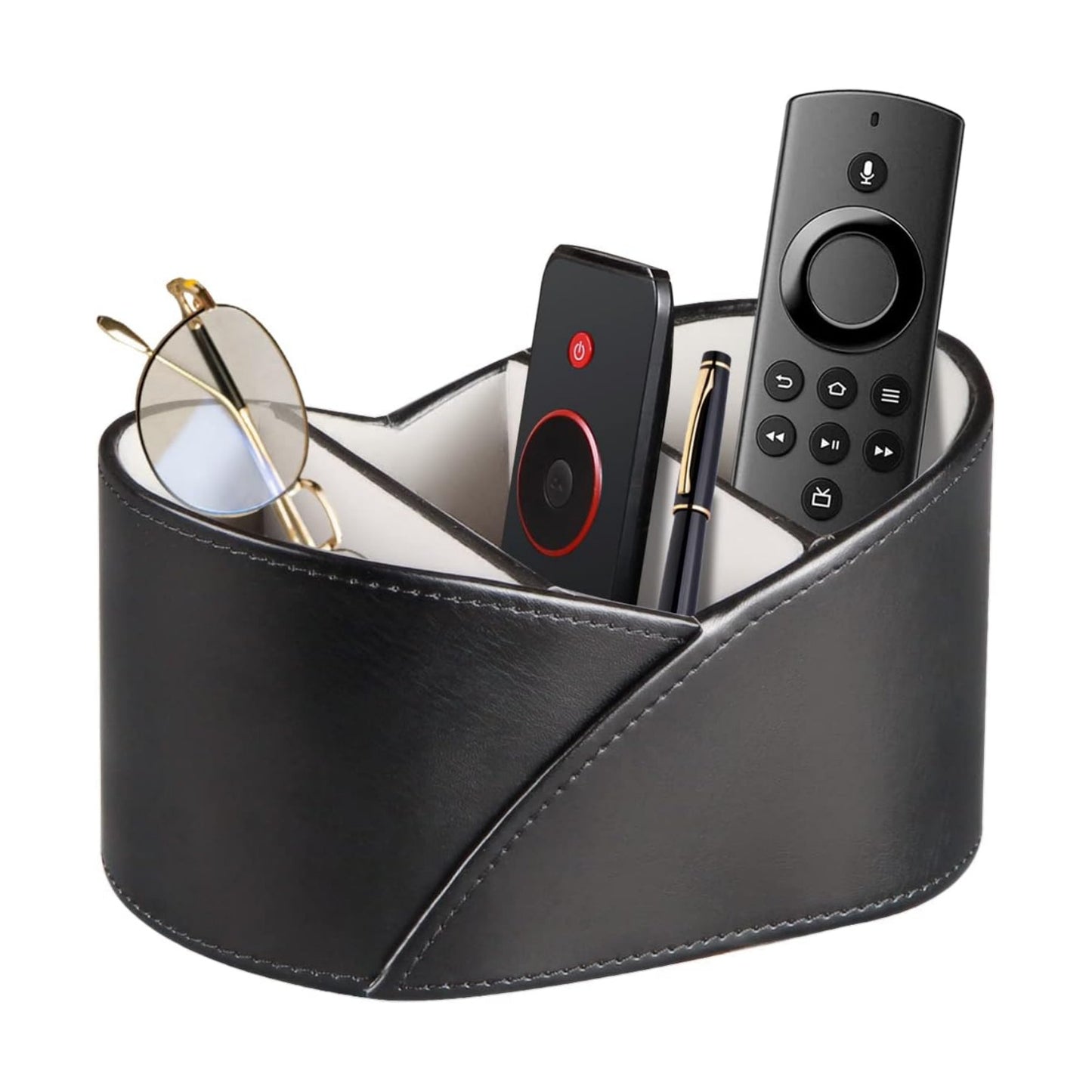Leather Remote Control Holder / Remotes Holder / Black