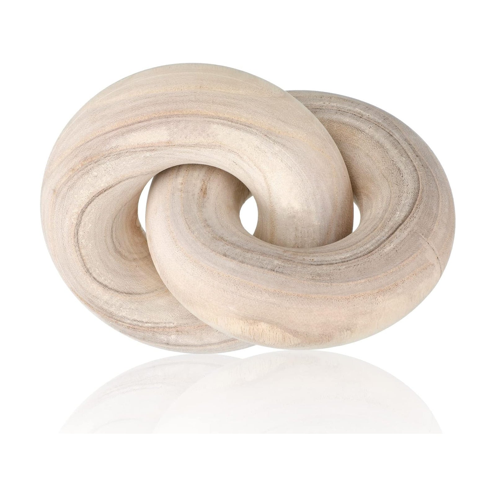 2 Link Chain Link Decor Coffee Table Wooden Knot Decor Hand Carved Modern Farmhouse Ornament / Wood