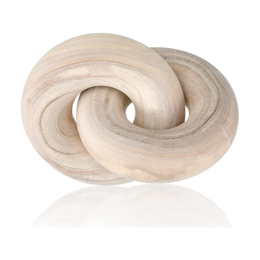 2 Link Chain Link Decor Coffee Table Wooden Knot Decor Hand Carved Modern Farmhouse Ornament / Wood