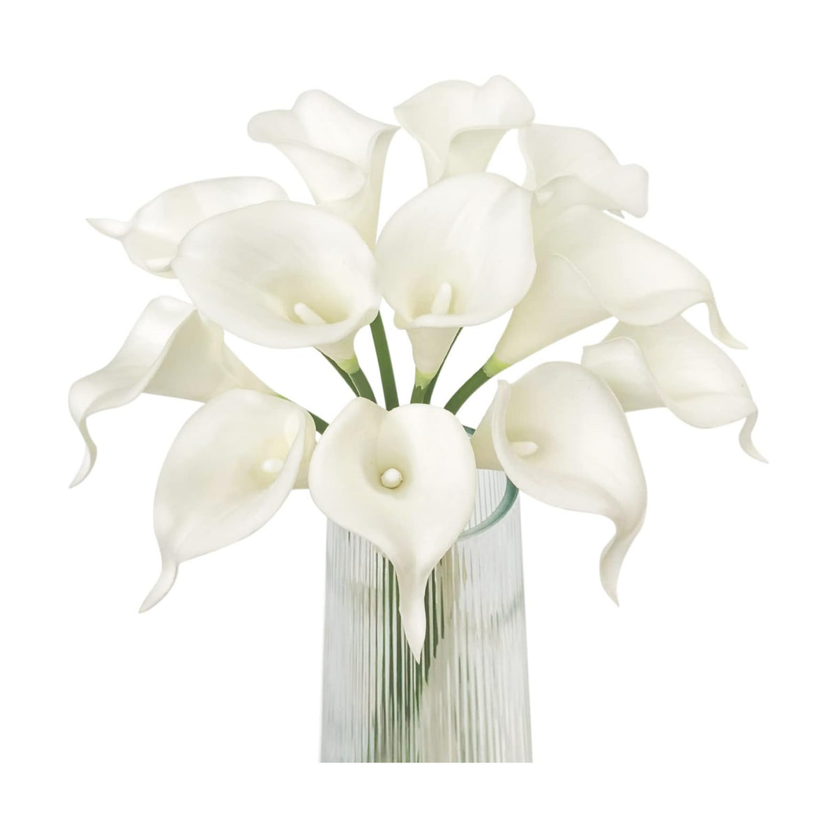 Letjolt White Artificial Calla Lily 12Pcs Realistic Flowers Bouquet
