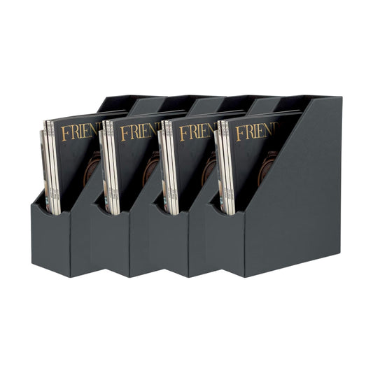 UnionBasic Magazine File Holder, Leatherette Desktop Document Organizer, Home Office Paper Holder File Storage