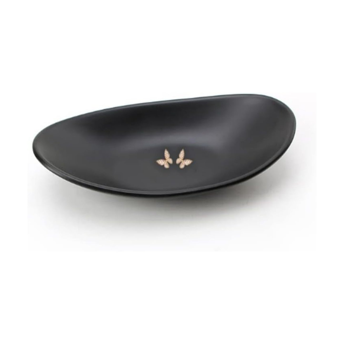 Ring Dish Centerpiece Jewelry Tray Key Tray Organizer for entryway / Big Oval / Black
