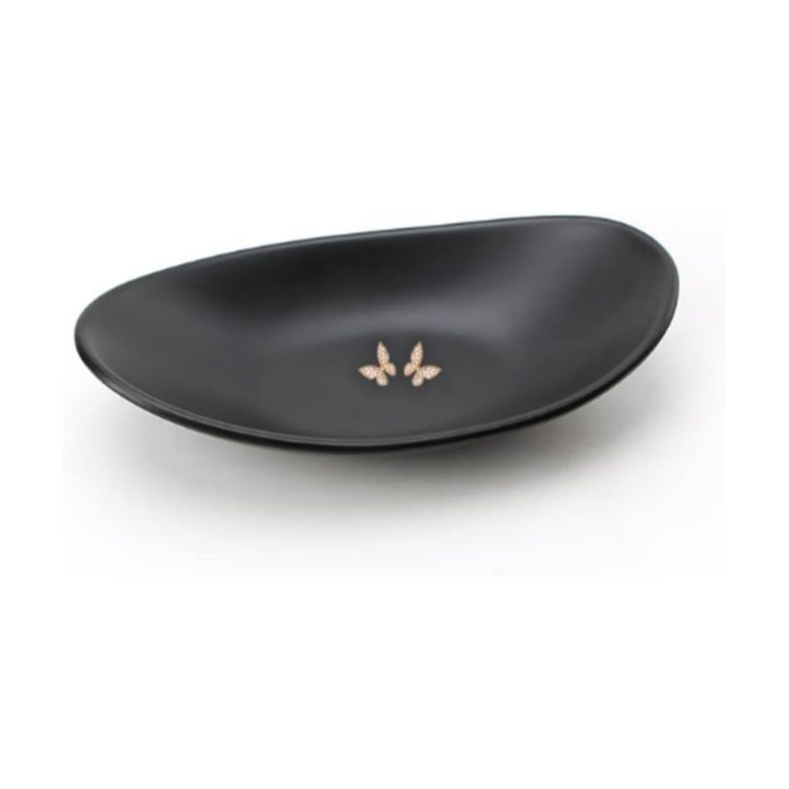 Ring Dish Centerpiece Jewelry Tray Key Tray Organizer for entryway / Big Oval / Black