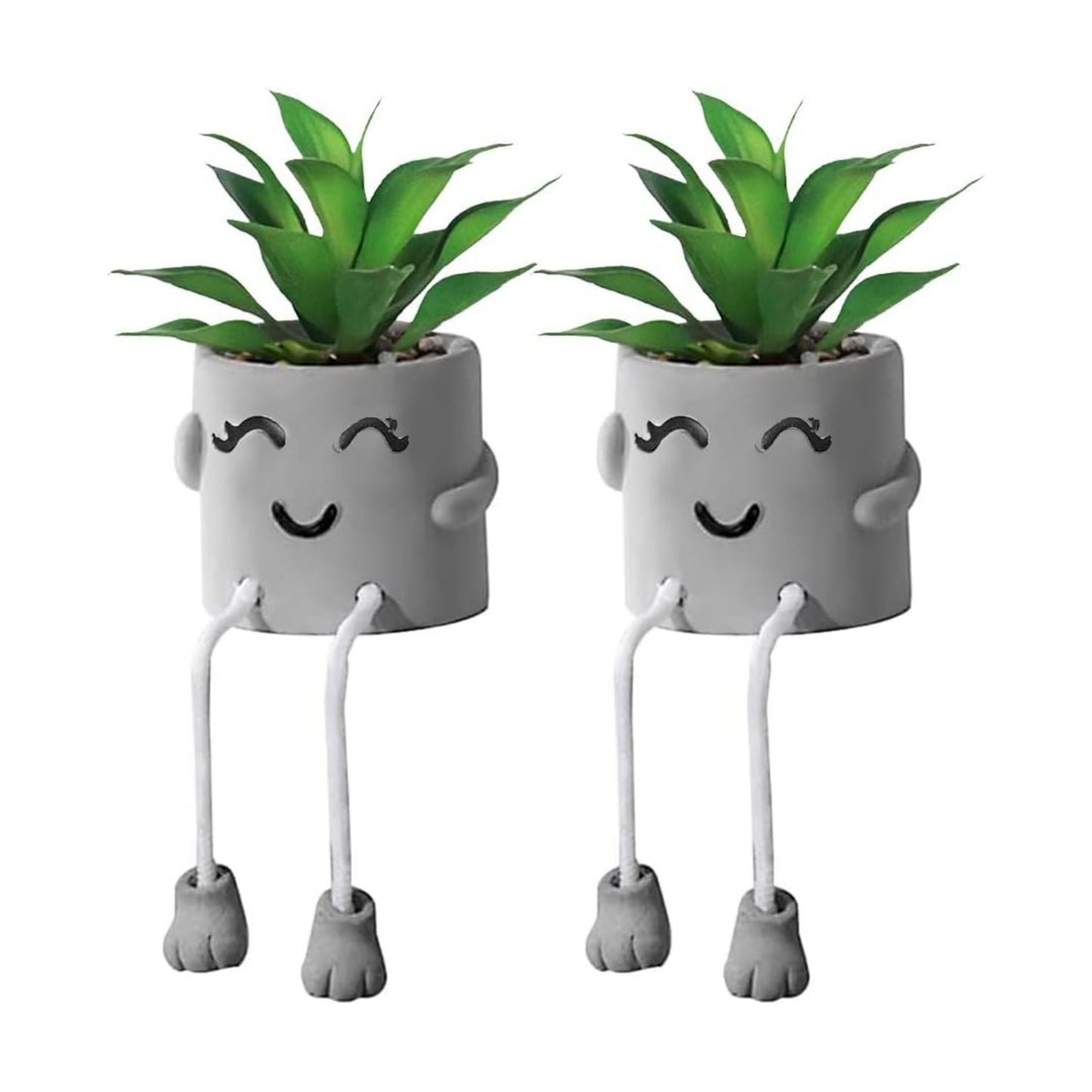 Artificial Plants Bathroom Decor / Gray-2a / Set of 2
