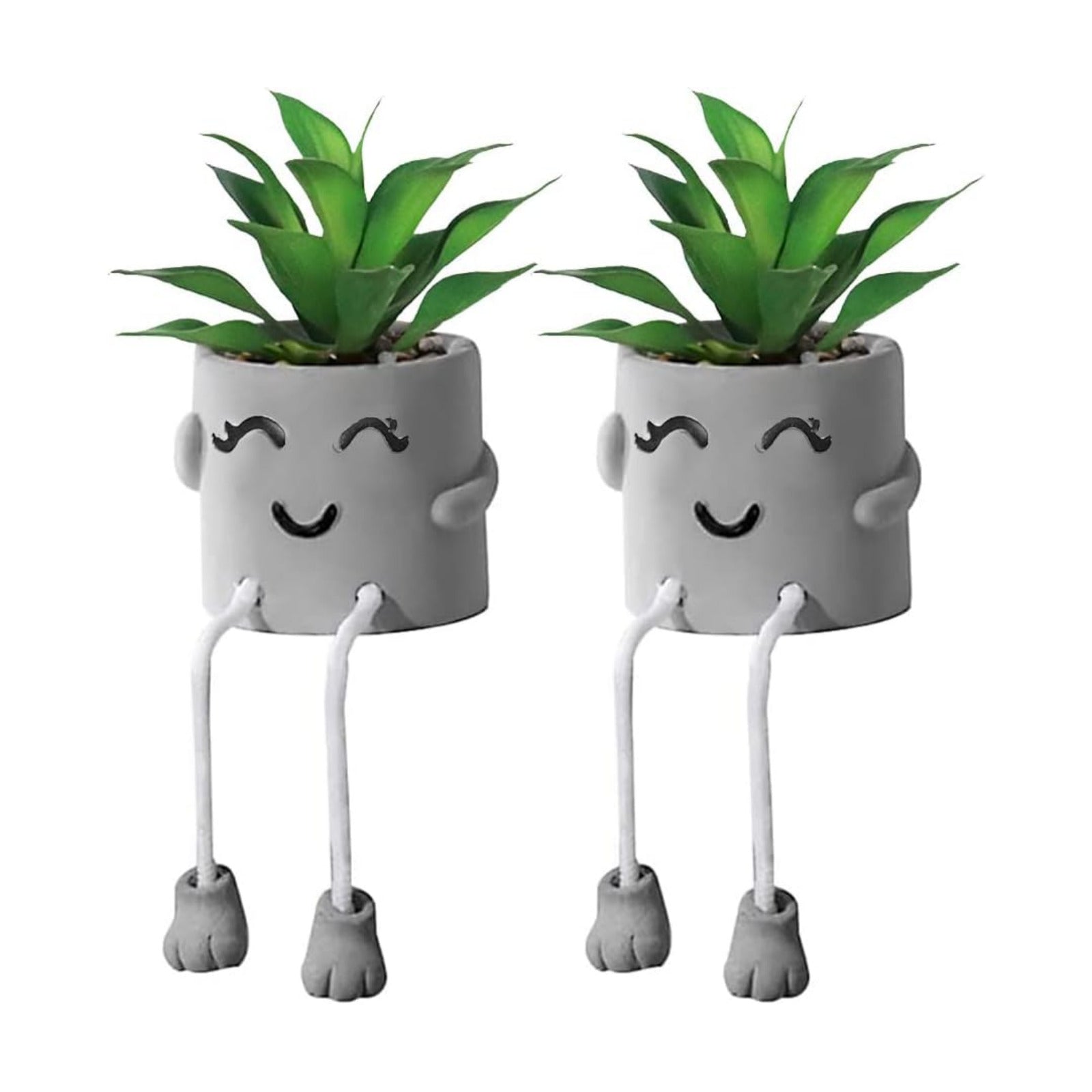 Artificial Plants Bathroom Decor / Gray-2a / Set of 2