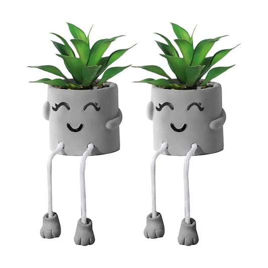 Artificial Plants Bathroom Decor / Gray-2a / Set of 2