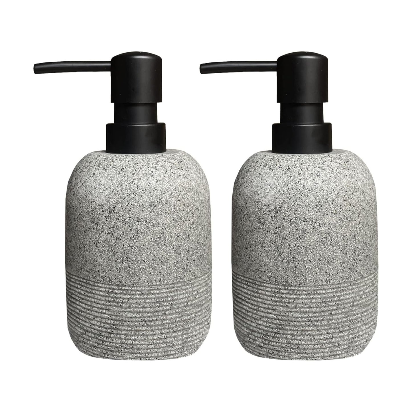 2pcs/Set Grey Soap Lotion Dispenser with A Spare Pump,Liquid Hand Soap Dispenser Sets for Bathroom Countertop, Soap
