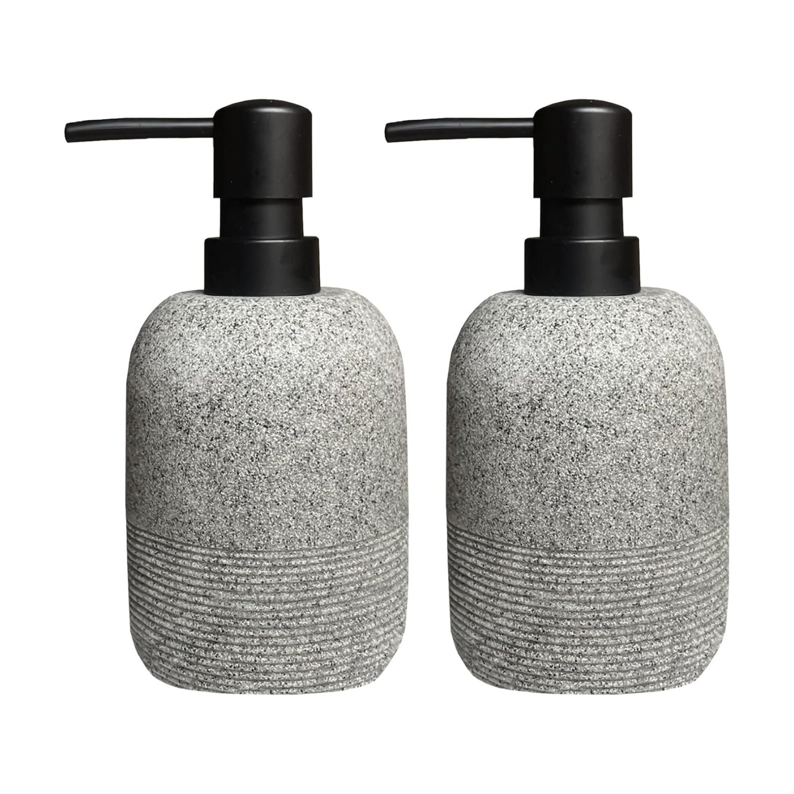 2pcs/Set Grey Soap Lotion Dispenser with A Spare Pump,Liquid Hand Soap Dispenser Sets for Bathroom Countertop, Soap