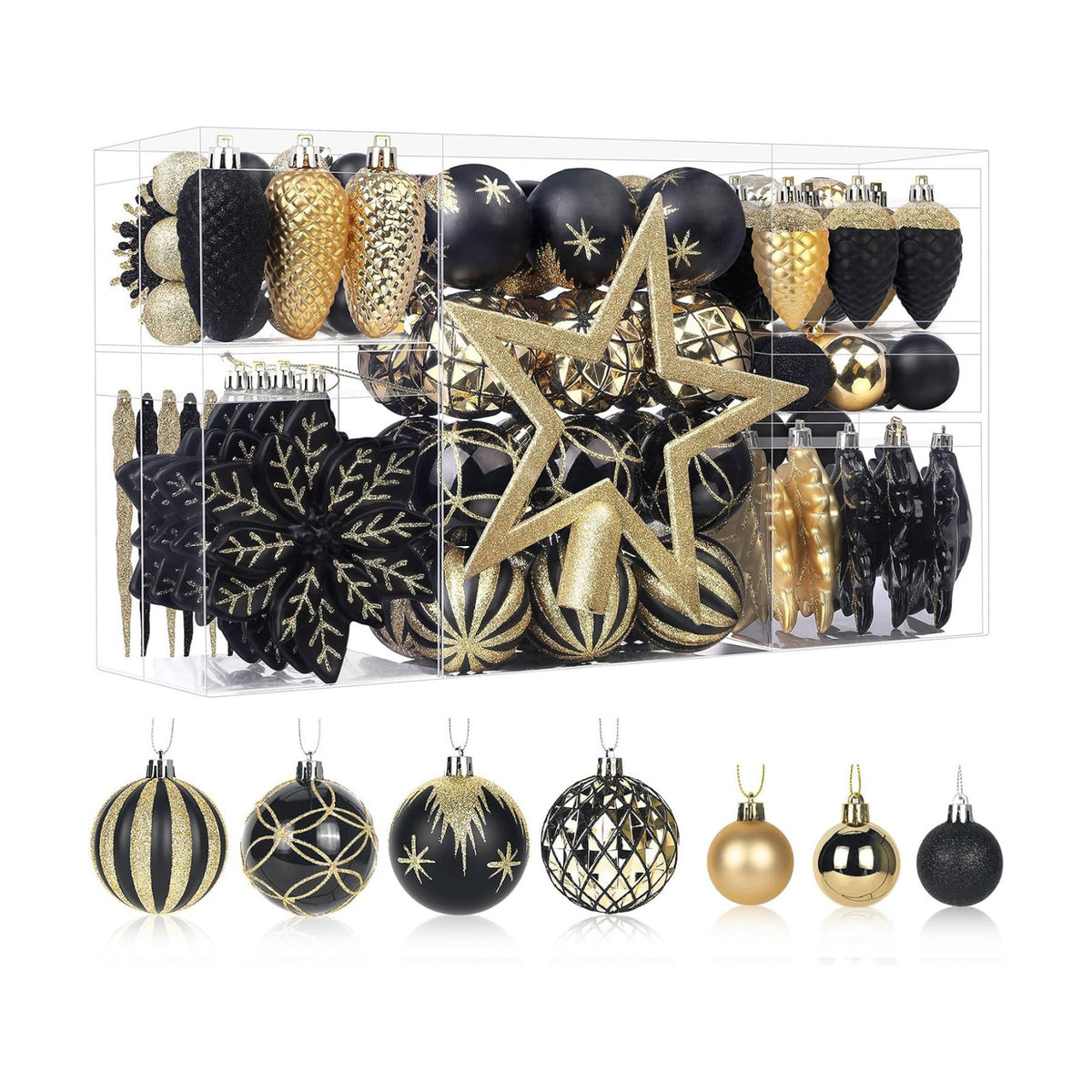 SHareconn 106 PCS Christmas Ball Ornaments for Christmas Tree Decorations