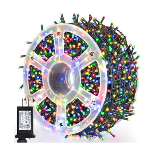 weillsnow 500 LED Multicolor Outdoor Christmas Lights, 164Ft Plug in Waterproof String Lights, 8 Modes with Memory for Outdoor Indoor Garden Halloween Christmas Decorations (Multicolor)